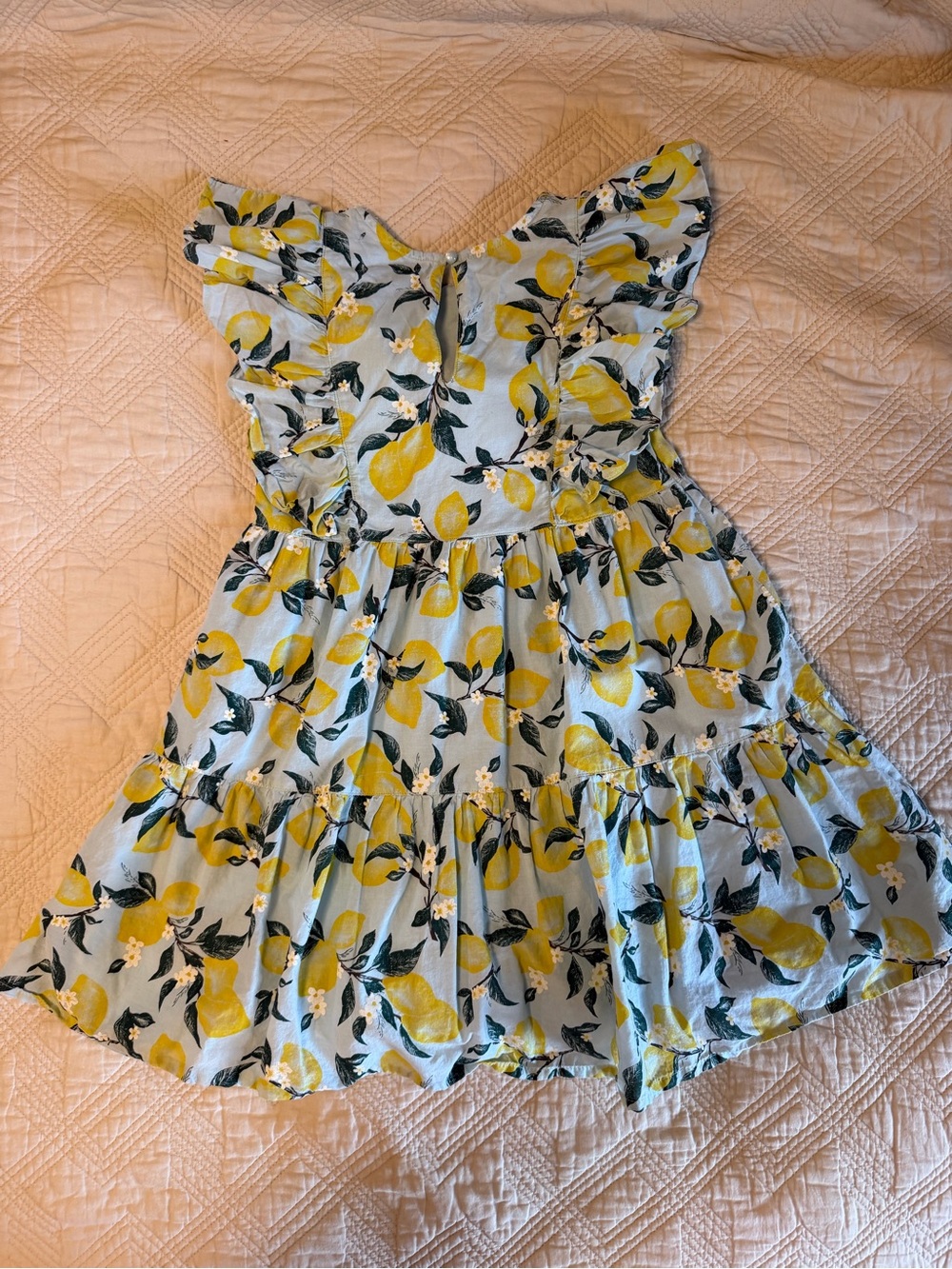 French Connection Girls Lemon Ruffle Dress - Yellow & Green